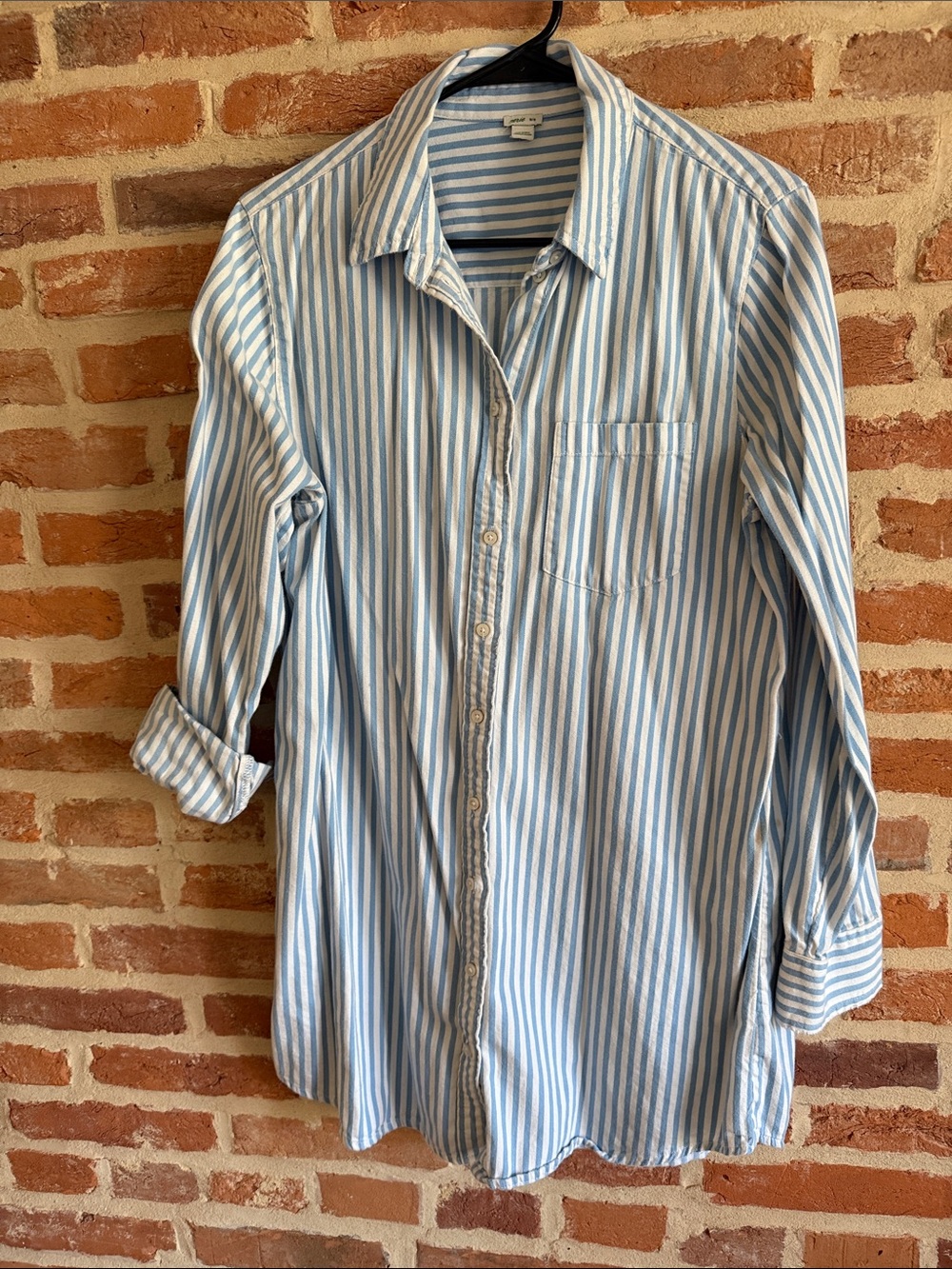 aerie Blue and White Striped Shirt-dress